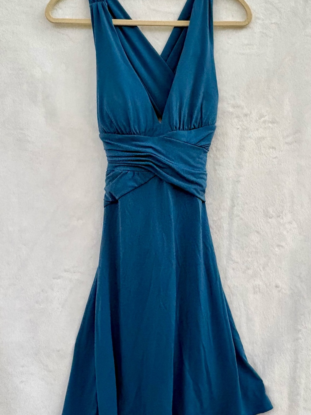 BCBGMaxAzria introducing Max and Cleo collab. Teal V-Neck Evening Dress